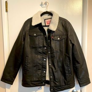 Levi’s faux leather, Sherpa lined jacket